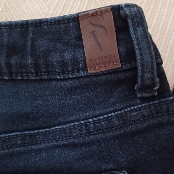 Simply Vera Vera Wang Denim sz 0 Skinny Mid-Rise Dark Blue Jeans - Picture 11 of 13